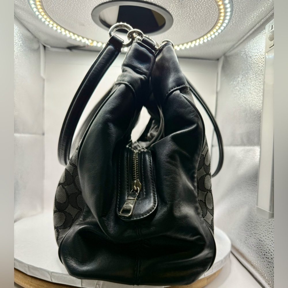 Coach Black Lexi Shoulder Bag with Monogram Pattern - Picture 4 of 13